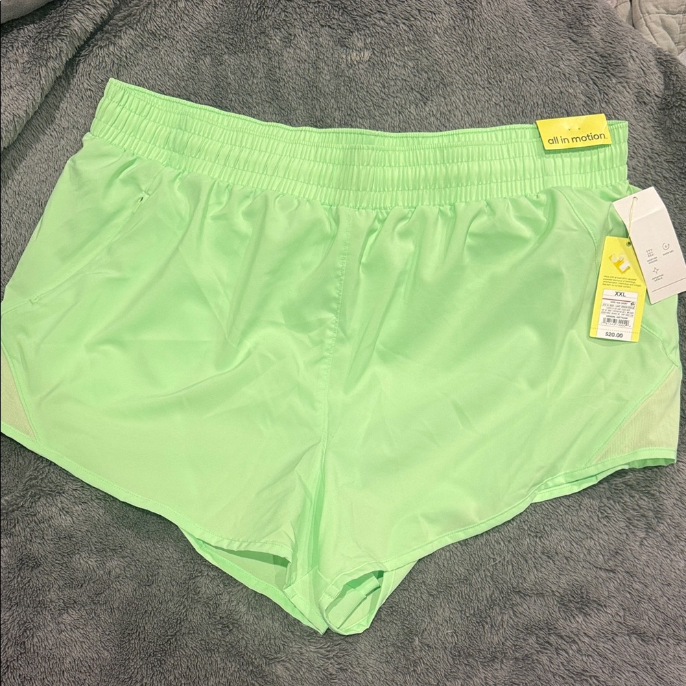 All in Motion Women's Light Green Athletic Shorts